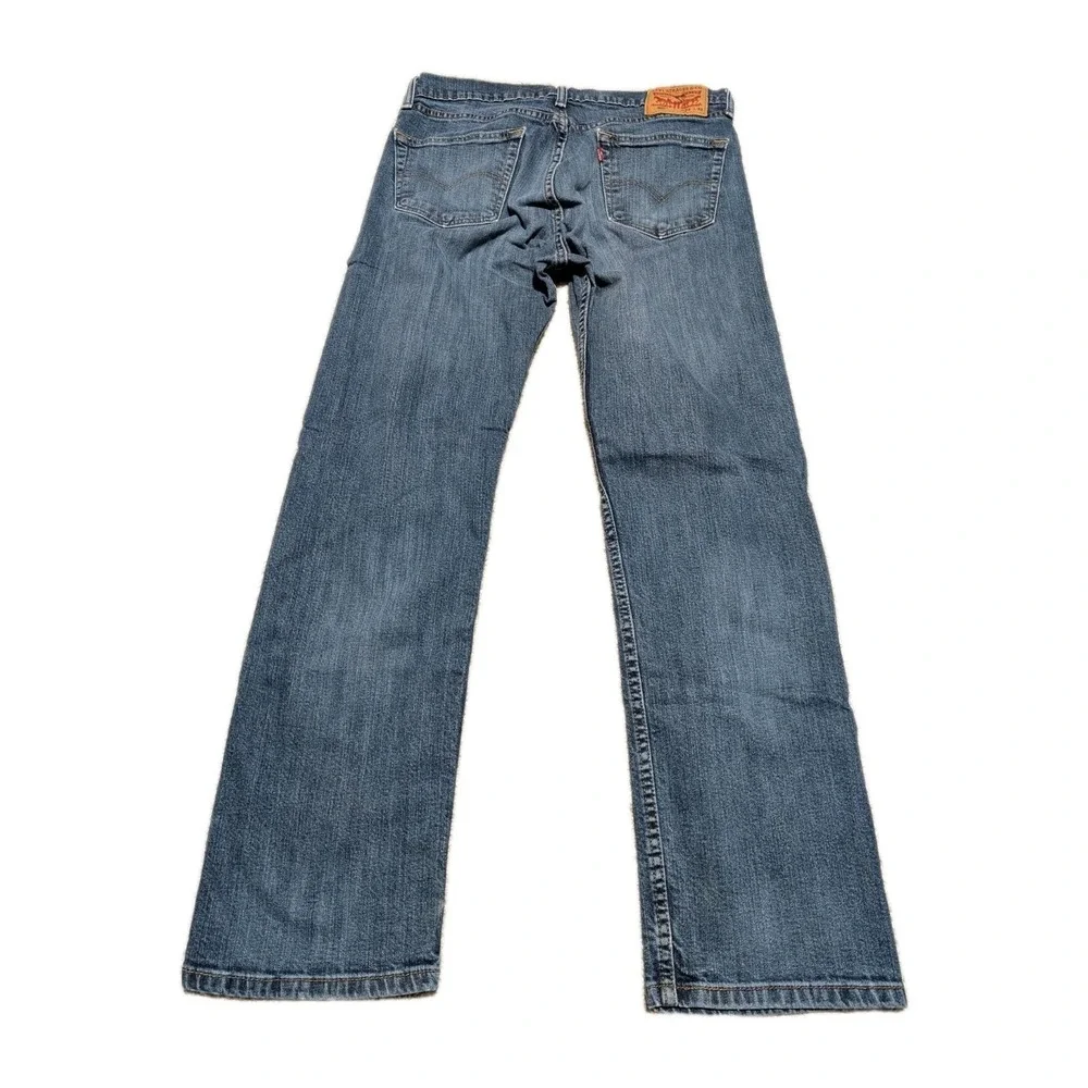 Levis 505 Jeans Mens 33x32 Blue Medium Wash Cotton Stretch Straight Fit Workwear